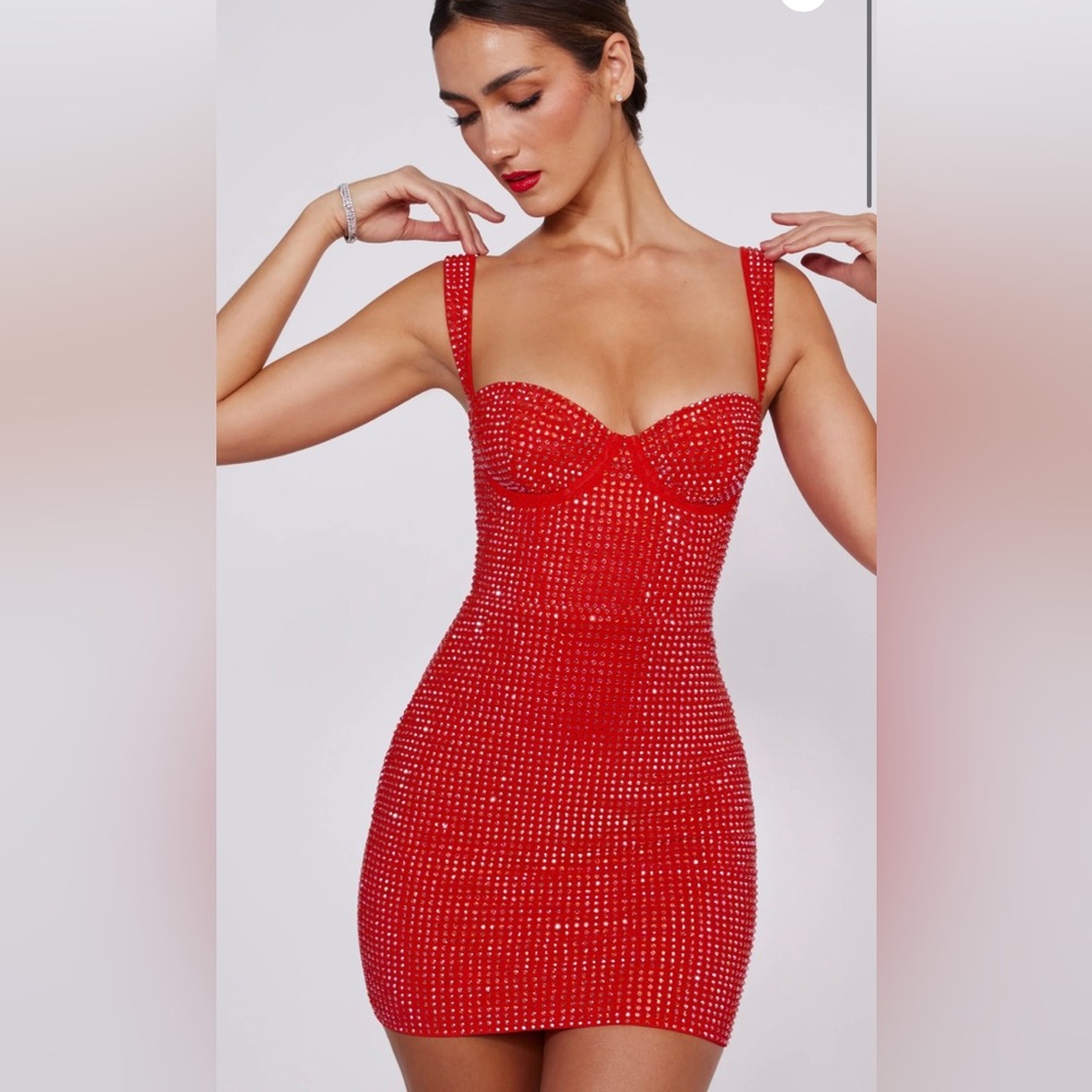 Oh Polly INES Embellished Corset Mini Dress